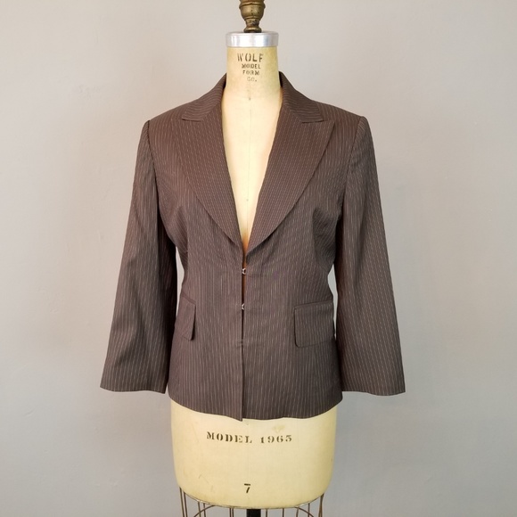 Banana Republic Brown Pinstripe Blazer Jacket - Picture 1 of 8